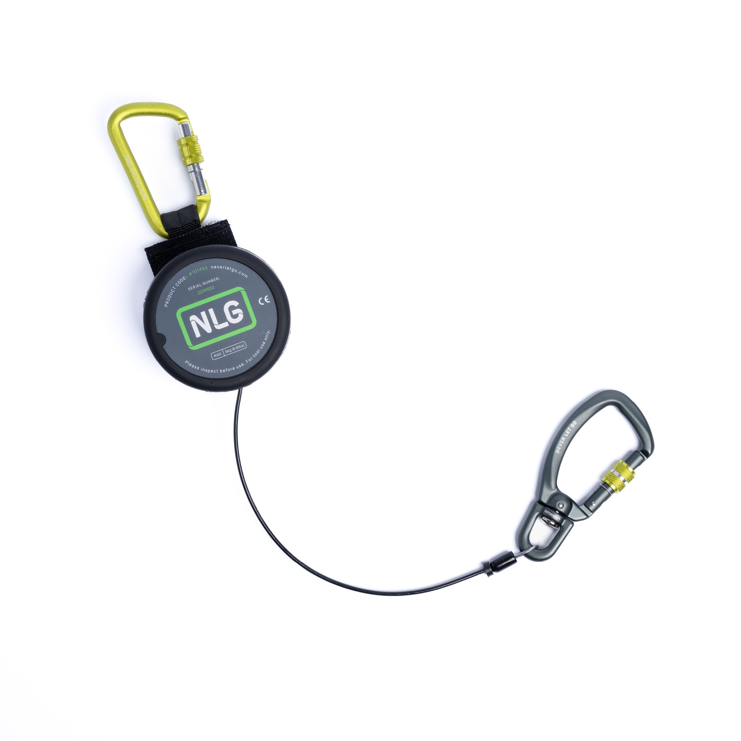 NLG Heavy Duty Retractable Lanyard, Double Carabiner